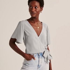 Abercrombie Faux Silk Wrap Top